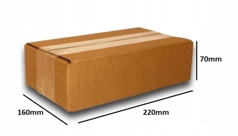 PUDEŁKO OPAKOWANIE KARTON 220x160x70 SZARE 50szt B