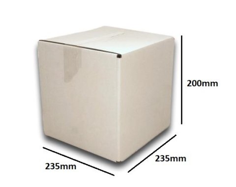 PUDEŁKO OPAKOWANIE KARTON 235x235x200 BIAŁE 50sz B