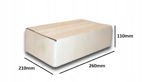 PUDEŁKO OPAKOWANIE KARTON 260x210x110 BIAŁE 50sz E