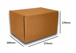 PUDEŁKO OPAKOWANIE KARTON 275x200x170 SZARE 25sz B