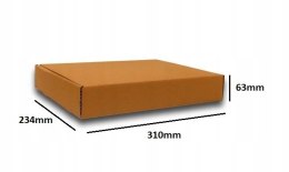 PUDEŁKO OPAKOWANIE KARTON 310x234x63 SZARE 50szt E