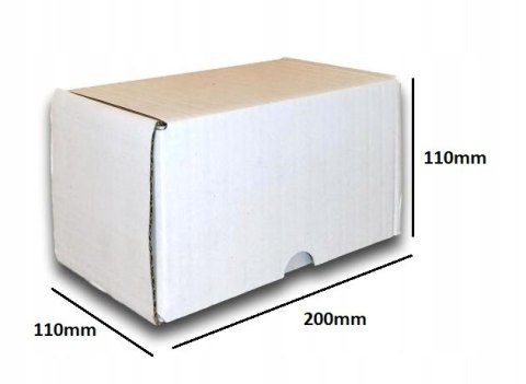 PUDEŁKO OPAKOWANIE KARTON 200x110x110 BIAŁE 50sz B