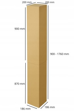 PUDEŁKO OPAKOWANIE TELESKOPOWE NA DRZEWKA 186x186x900/1760 SZARE 25 szt C